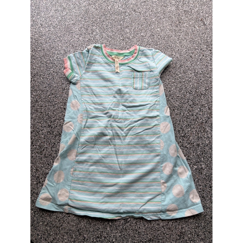 Matilda Jane Dream Chasers Girls Blue‎ Striped Polka Dot Sporty Dress Size 6
